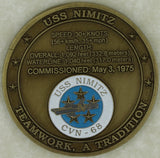 USS Nimitz CVN-68 Aircraft Carrier Brass Challenge Coin