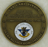 USS Carl Vinson CVN-70 Aircraft Carrier Brass Challenge Coin