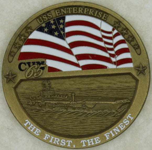 USS Enterprise CVN-65 Aircraft Carrier Brass Navy Challenge Coin
