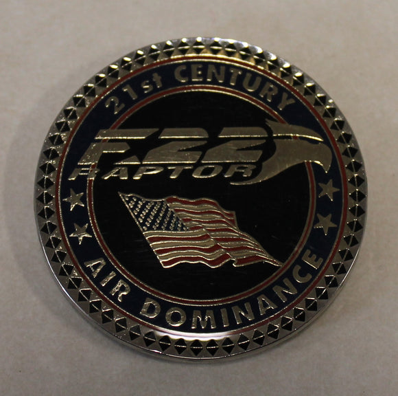 F-22 Stealth Raptor 5th Generation Fighter Jet 21st Century Air Dominance Air Force Challenge Coin