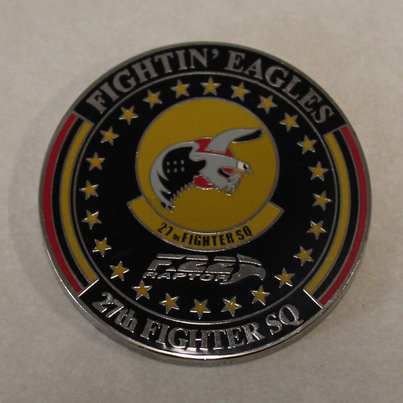 27th Fighter Squadron Stealth F-22 Raptor Air Force Challenge Coin