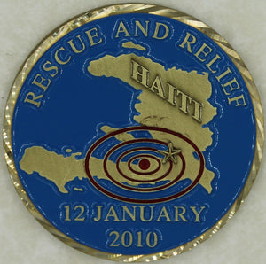 Team Haiti 2010 Earthquake Rescue & Relief Military Challenge Coin