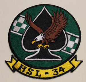 Helicopter HSL-34 Greencheckers Anti-Submarine Squadron Light Navy Patch / Ace Novelty