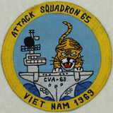 USS Kitty Hawk CVA-63 Attack Squadron VA-65 Vietnam era 1969 Large Patch