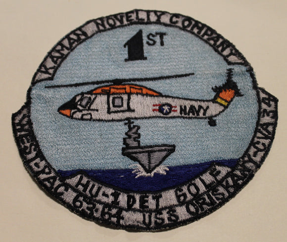 Helicopter Utility Squadron One HUTRON-1, HU-1 DET Golf USS Oriskany Aircraft Carrier CVA-34 /  WEST-PAC 63-64 Navy Patch