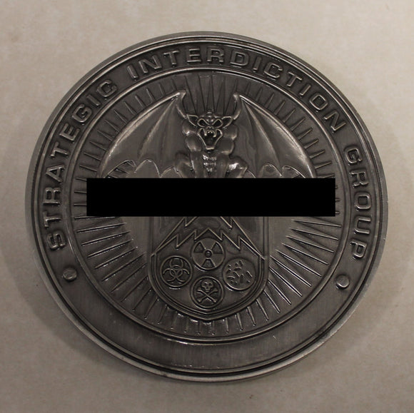 Central Intelligence Agency CIA Strategic Interdiction Group SIG  Weapons of Mass Destruction Antique Silver FInish Medallion / Challenge Coin