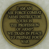 Combat Arms Instructor CATM Brass Air Force Challenge Coin