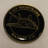 F-117 Nighthawk Stealth Fighter Pilot Bandit 171 Air Force Challenge Coin