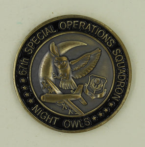 67th Special Operations Sq Night Owls Combat Shadow Air Force Challenge Coin