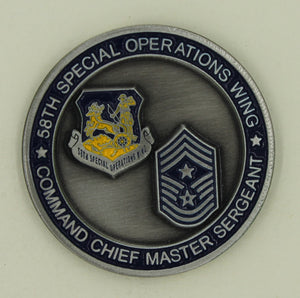 58th Special Operations Wing Command Chief/CMSgt Air Force Challenge Coin