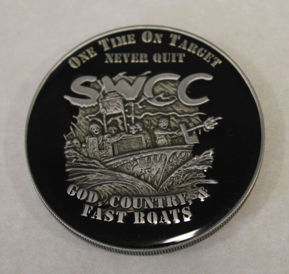 Special Boat / SWCC Special Warfare Never Quit Earn The Pin Navy SEAL Challenge Coin