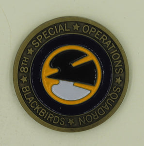 8th Special Operators Squadron Blackbirds Air  Force Challenge Coin