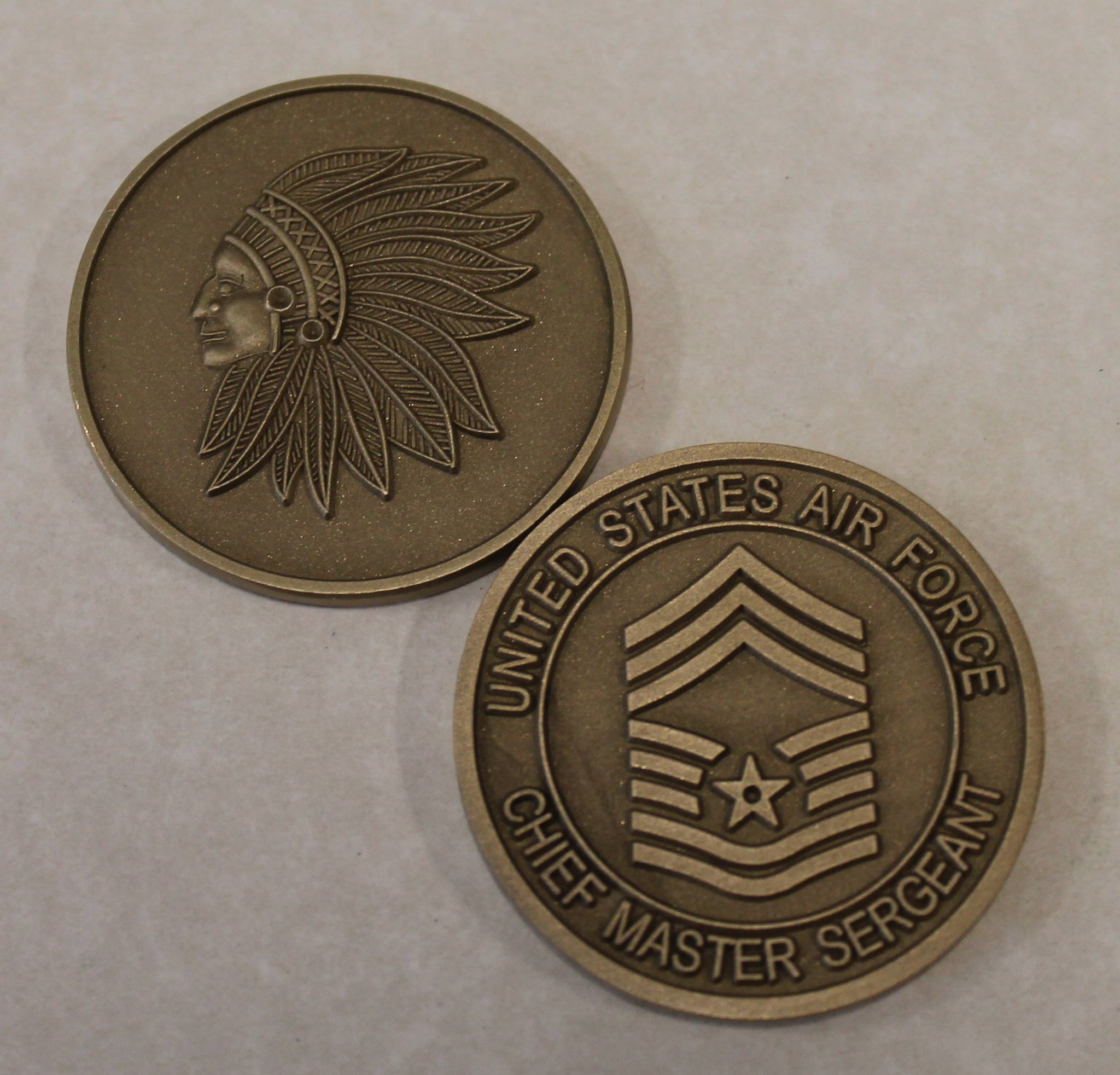 Chief Master Sergeant / CMSgt Antique Bronze Air Force Challenge Coin ...