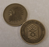 Chief Master Sergeant / CMSgt Antique Bronze Air Force Challenge Coin / Current Chevron