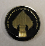 Spear of Fear 70 Years of Silence Special Operations Command SOCOM FCPO Balad, Iraq Navy SEAL Challenge Coin