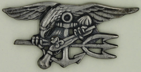 SEALs Special Warfare Large Silver Toned Vietnam Era Badge