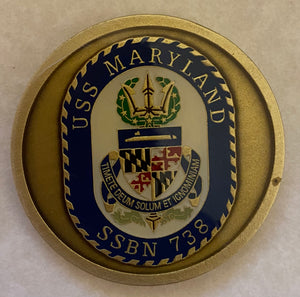 USS Maryland SSBN-738 Sub/Submarine Commander Navy Challenge Coin