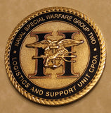 Naval Special Warfare Group Two SEALs Logistics & Support Navy Chief Epoxy Challenge Coin