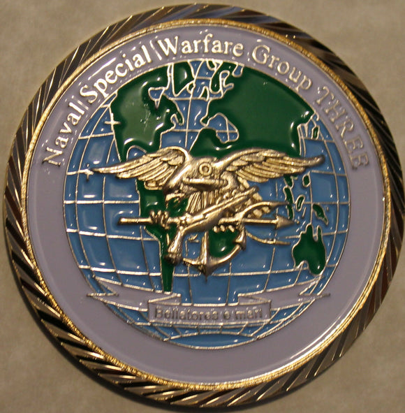 Naval Special Warfare Group Three Navy Bellafores e mari Challenge Coin / 3 SEAL