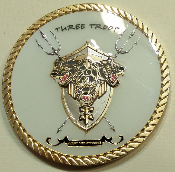 Naval Special Warfare SEAL Team Ten / 10, 3 Troop Navy Challenge Coin Cir2015