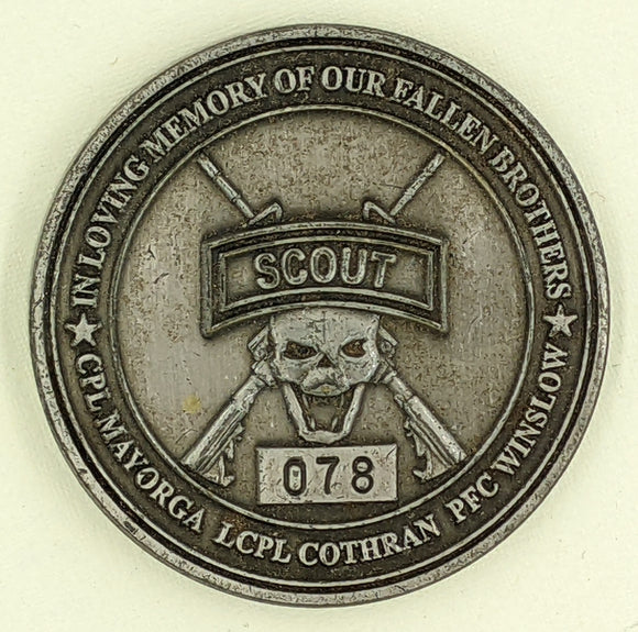 Marine Corps Recon Marine Scout Sniper ser#078 Memorial Challenge Coin