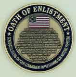 USS Carl Vinson Oath of Enlistment Navy Challenge Coin