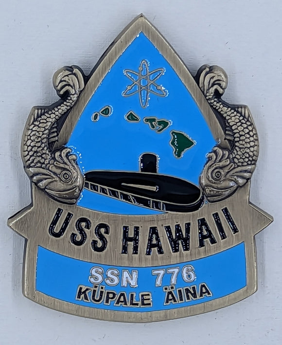 USS Hawaii SSN 776 KUPALE AINA Navy Challenge Coin