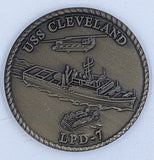 USS Cleveland LPD-7 Promptus Et Paratus Navy Challenge Coin