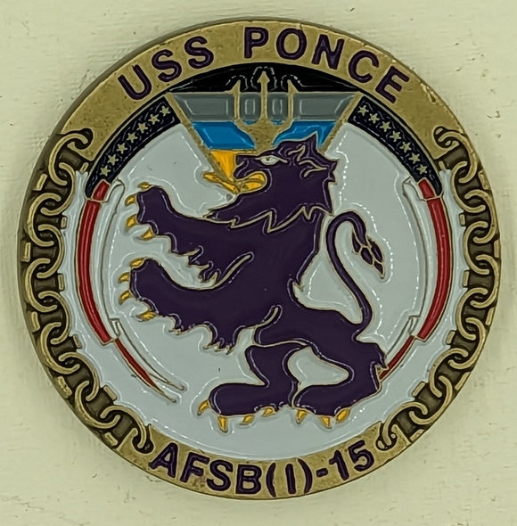 USS Ponce AFSB (I) -15 Navy Challenge Coin
