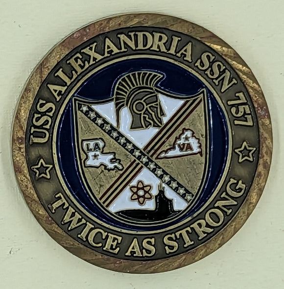 USS Alexandria SSN-757 Twice as Strong Navy Challenge Coin