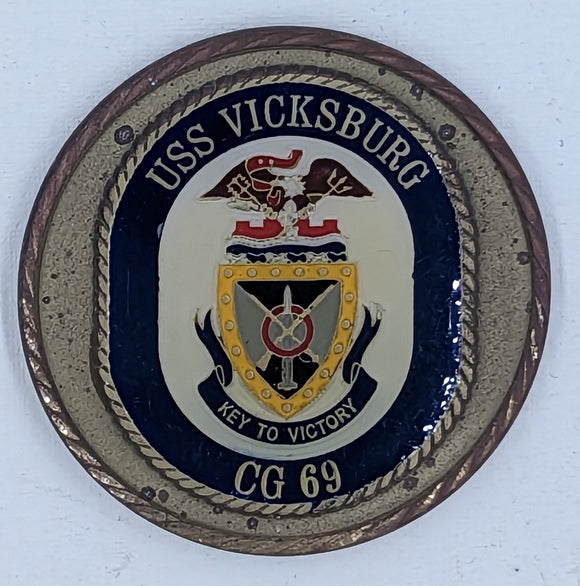 USS Vicksburg CG 69 Chiefs Navy Challenge Coin