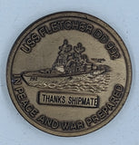USS Fletcher DDG 92 Navy Challenge Coin
