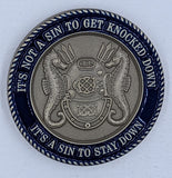 USNS Carl Brashear T-AKE 7 It's A Sin To Stay Down Navy Challenge Coin