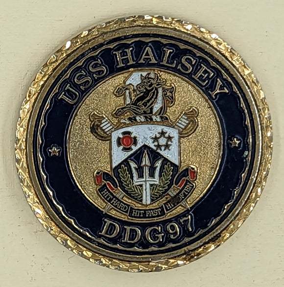 USS Halsey DDG97 Command Master Chief Navy Challenge Coin