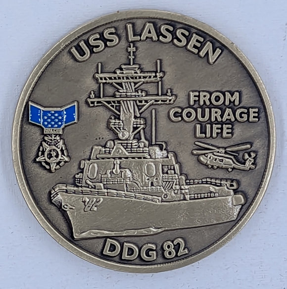 USS Lassen DDG 82 Commanders Navy Challenge Coin