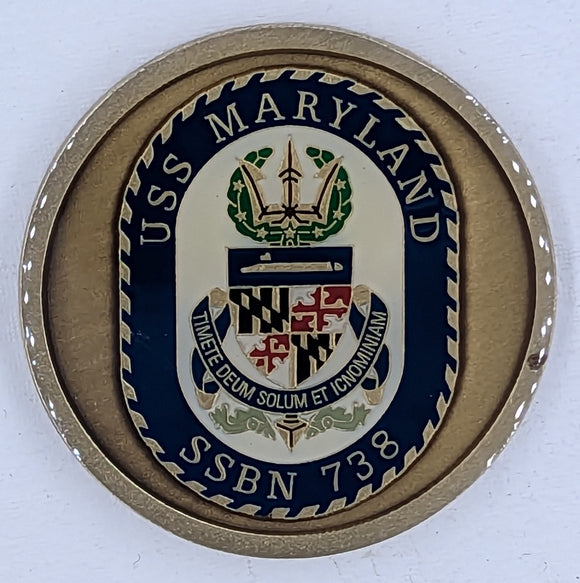 USS Maryland SSBN 738 Fighting Mary Commanders Navy Challenge Coin