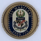 USS Maryland SSBN 738 Fighting Mary Commanders Navy Challenge Coin