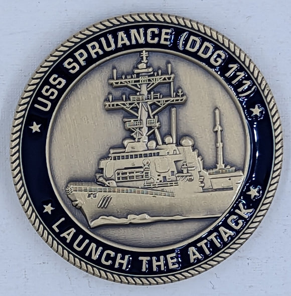 USS Spruance DDG 111 Launch The Attack Commanders Navy Challenge Coin