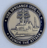 USS Spruance DDG 111 Launch The Attack Commanders Navy Challenge Coin