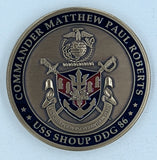 USS Shoup DDG 86 Commander Mathew Paul Roberts Navy Challenge Coin