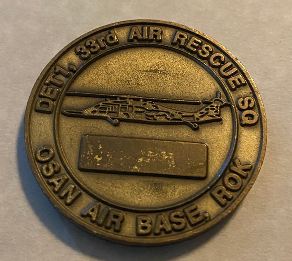 33rd Air Rescue Squadron DET 1, OSAN Korea Pararescue / PJ AFSOC Air Force Challenge Coin