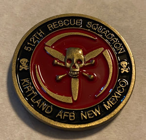 512th Rescue Squadron Kirtland AFB, NM Pararescue / PJ Training AFSOC Air Force Challenge Coin